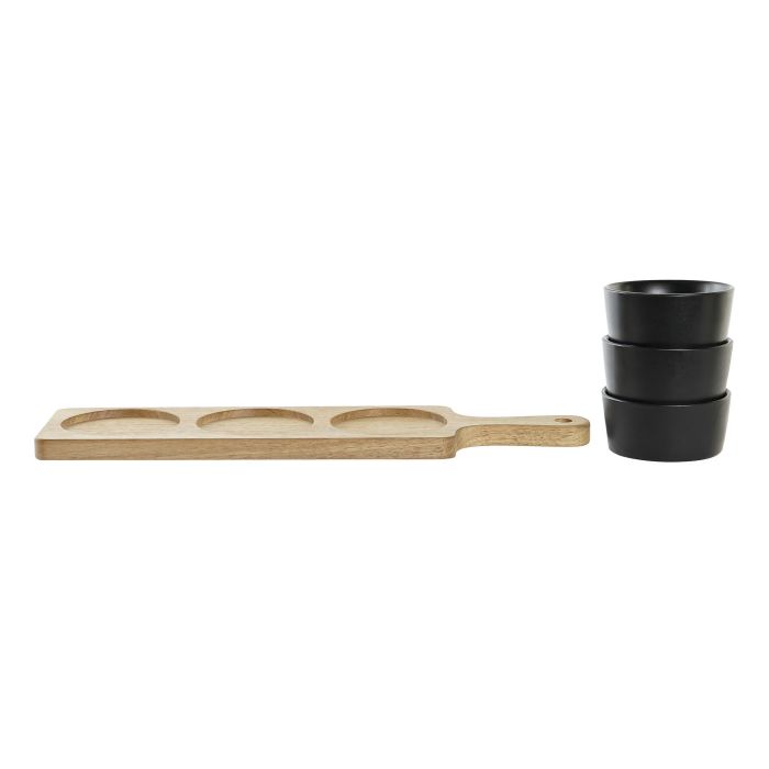 Tabla Aperitivo DKD Home Decor Negro Natural 10 x 5.2 x 38 cm Set de 4 2 Tabla Aperitivo DKD Home Decor Negro Natural 10 x 5.2 x 38 cm Set de 4 2