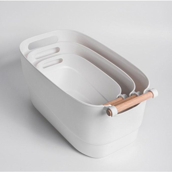 Confortime Cesta Multiusos Asas de Madera 21,5 cm Ancho x 40 cm Largo x 18 cm Alto, 5,38 kg (12 Unidades) 2 Confortime Cesta Multiusos Asas de Madera 21,5 cm Ancho x 40 cm Largo x 18 cm Alto, 5,38 kg (12 Unidades) 2