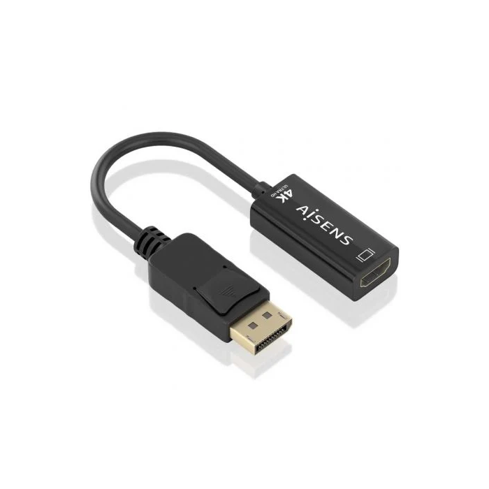 AISENS - CONVERSOR DISPLAYPORT A HDMI 4K@60HZ, DP/M-HDMI/M, NEGRO, 15CM