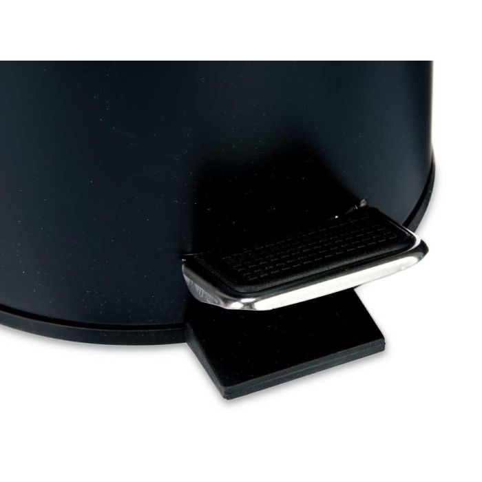 Berilo Papelera de Metal con Tapa de Bambú Negra 3 L - 22.5x23.5x17 cm (4 Unidades) 3