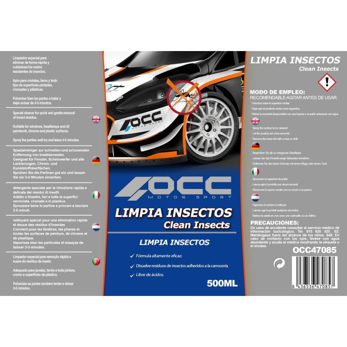 Occ Motorsport Limpia Insectos Coche 500 mL Biodegradable OCC47085 1 Occ Motorsport Limpia Insectos Coche 500 mL Biodegradable OCC47085 1