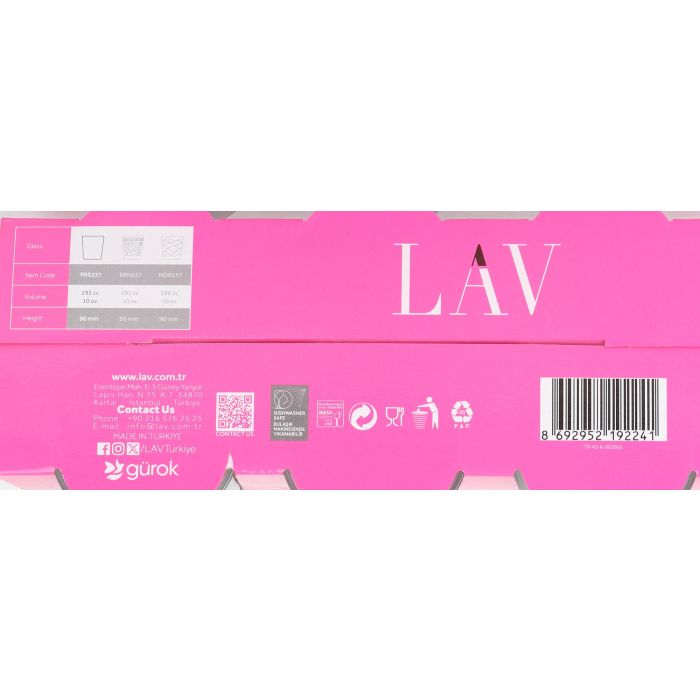 Set de 6 Vasos Paris 295 cc - Lav (8 Cajas) 6 Set de 6 Vasos Paris 295 cc - Lav (8 Cajas) 6