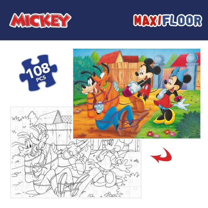 Puzzle Infantil Mickey Mouse Doble cara 108 Piezas 70 x 1,5 x 50 cm (6 Unidades) 5 Puzzle Infantil Mickey Mouse Doble cara 108 Piezas 70 x 1,5 x 50 cm (6 Unidades) 5