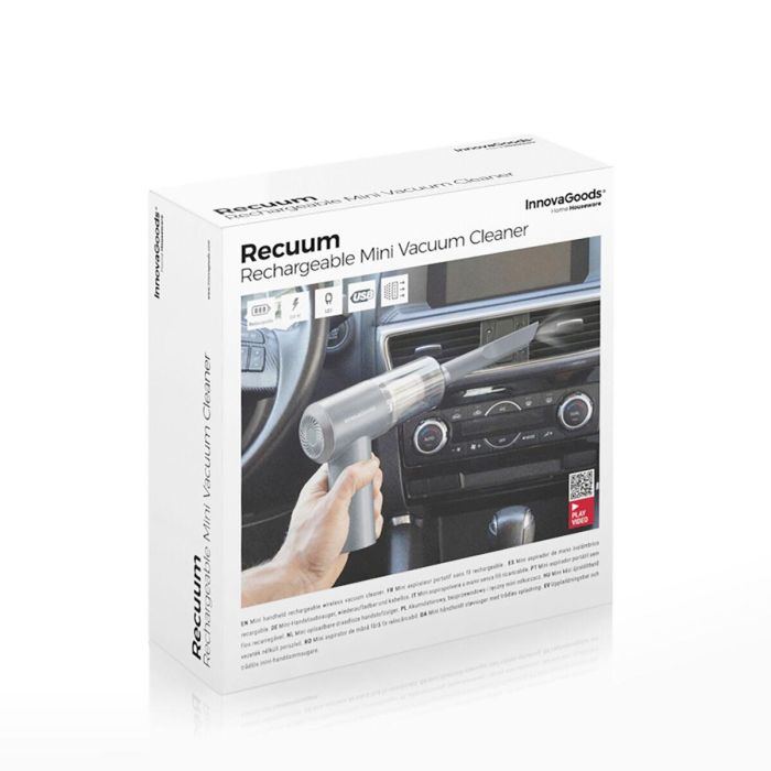 Mini Aspirador de Mano Inalámbrico Recargable Recuum InnovaGoods 1 Mini Aspirador de Mano Inalámbrico Recargable Recuum InnovaGoods 1