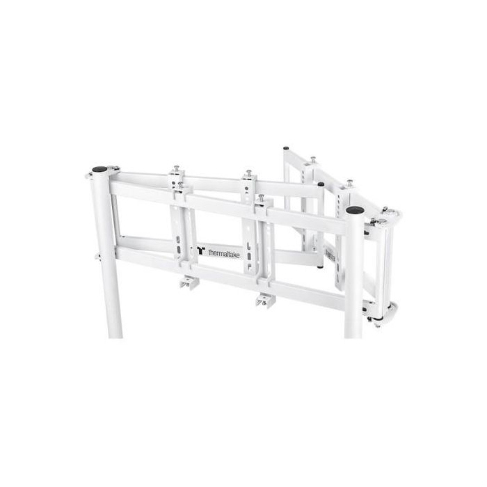Thermaltake Soporte de Piso para 3 Monitores tipo Cockpit - Hasta 139.7 cm (55") / 60 kg, Ajustable VESA 75x75 a 200x200 mm, Color Blanco