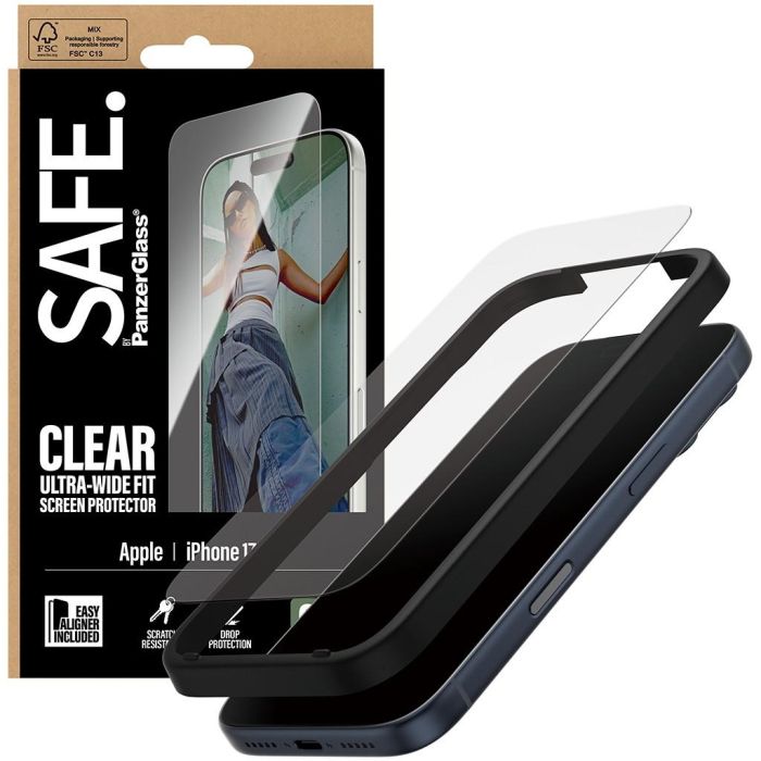 PanzerGlass SAFE Schutzglas Protector Pantalla iPhone 17 Pro Ultra-Wide Fit con EasyAligner Vidrio Templado 4