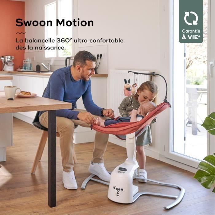 Babymoov Swoon Motion Columpio eléctrico para bebés, asiento de 360 °, terracota 1