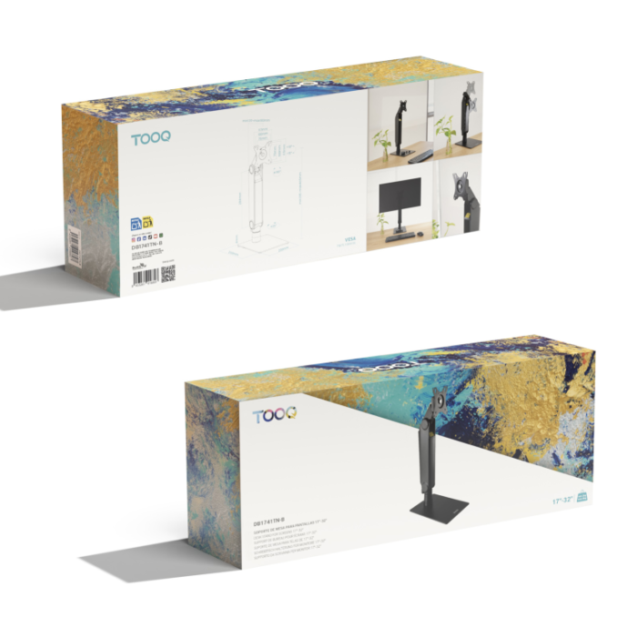 Tooq Soporte de Sobremesa DB1741TN-B para Monitor/Pantalla 17-32 Pulgadas, Giratorio, Inclinable, Negro, hasta 8kg 4 Tooq Soporte de Sobremesa DB1741TN-B para Monitor/Pantalla 17-32 Pulgadas, Giratorio, Inclinable, Negro, hasta 8kg 4