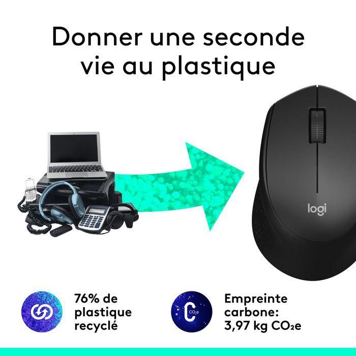 Logitech M330 Silent Plus Ratón Óptico Inalámbrico Silencioso, 1000 dpi, USB 2.4GHz, Ergonómico, 24 Meses Batería, Negro 18