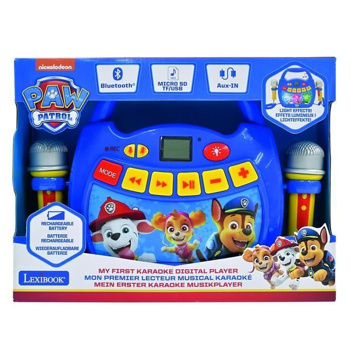 Lexibook Mp320Paz Karaoke Digital Portátil Inalámbrico Bluetooth Patrulla Canina con 2 Micrófonos para Niños +3 Años 1