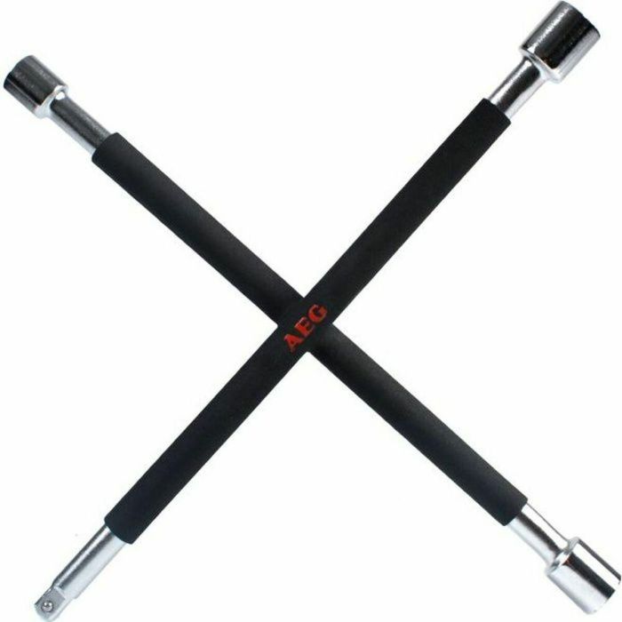Aeg Llave Cruzada Reforzada Extractor con Enchufes 17/19/21 mm y Cuadrado 1/2" Acero Inoxidable