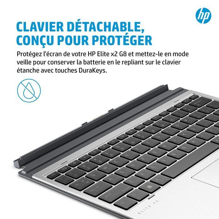 HP Elite x2 G8 Premium Keyboard - Teclado español desmontable para HP Elite x2 G8 Tablet, privacidad con un toque 11