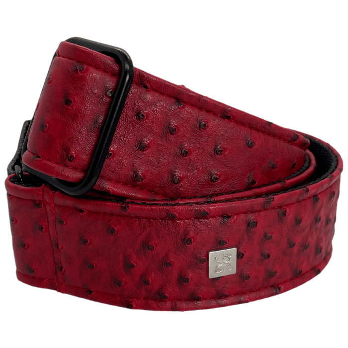 GETM Correa Guitarra/Bajo Ostrich Burgundy Polipiel Nailon Piel 1