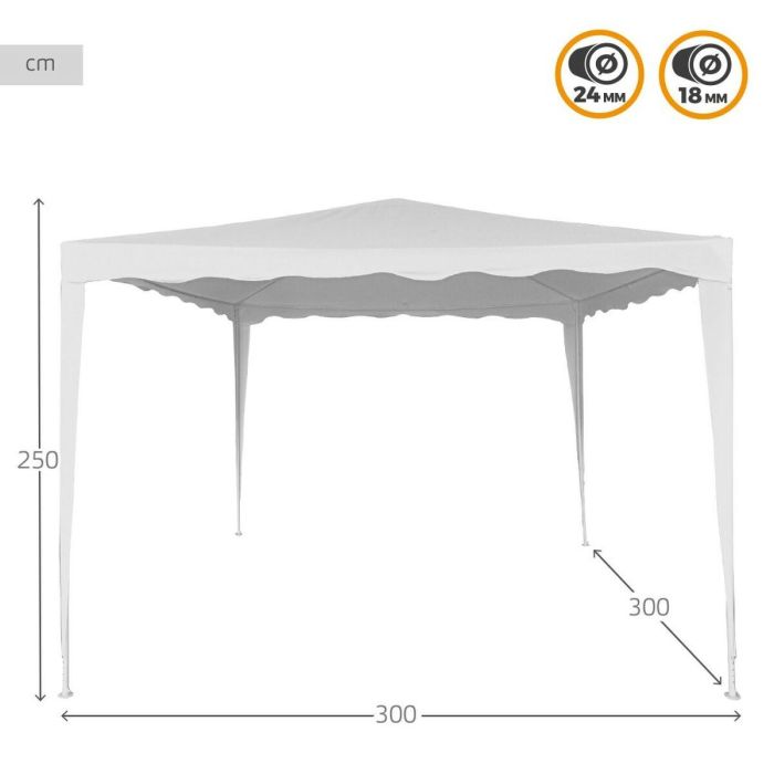 Cenador Aktive 300 x 250 x 300 cm Acero Blanco Plástico 2 Cenador Aktive 300 x 250 x 300 cm Acero Blanco Plástico 2