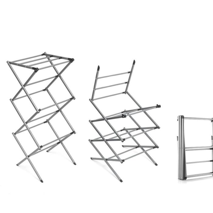 Tendedero Metálico Plegable y Extensible con 3 Alturas Cloxy InnovaGoods 11 barras 2 Tendedero Metálico Plegable y Extensible con 3 Alturas Cloxy InnovaGoods 11 barras 2