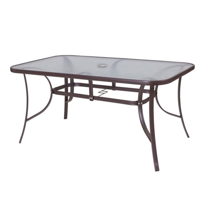 Mesa de Comedor Neila 150 x 90 x 72 cm Cristal Acero Mesa de Comedor Neila 150 x 90 x 72 cm Cristal Acero