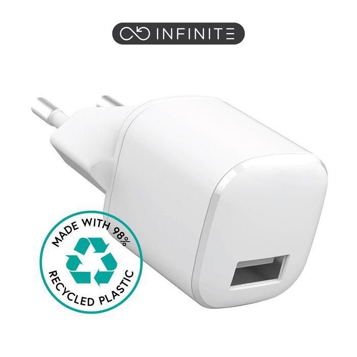 eSTUFF Cargador USB-A INFINITE UE 12W Blanco 98% Plástico Reciclado 0 eSTUFF Cargador USB-A INFINITE UE 12W Blanco 98% Plástico Reciclado 0