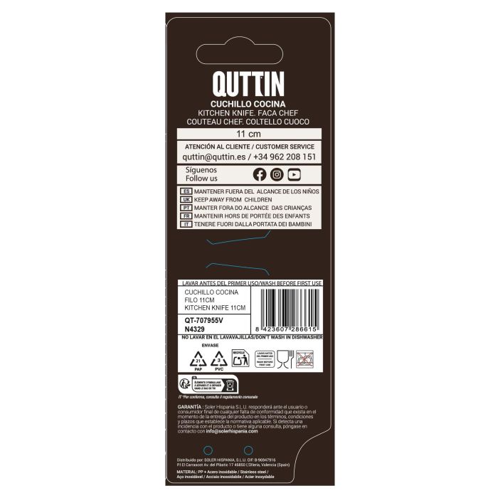 Cuchillo Multiusos Filo 11 cm Kasual - Quttin (48 Unidades) 5 Cuchillo Multiusos Filo 11 cm Kasual - Quttin (48 Unidades) 5