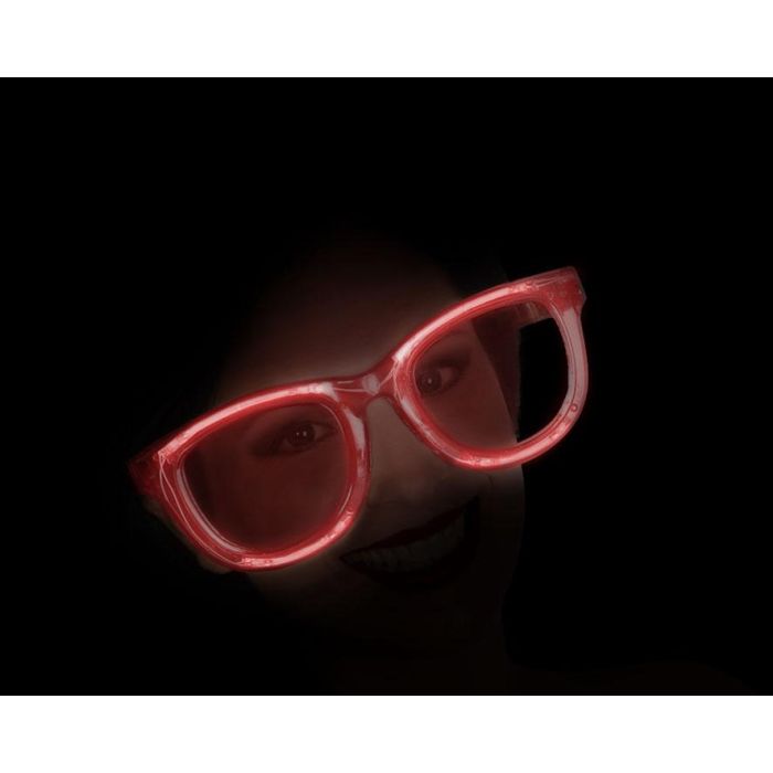 Gafas con luz rojo XXL para fiestas, festivales y disfraces futuristas - Efecto translúcido y luces incorporadas 1 Gafas con luz rojo XXL para fiestas, festivales y disfraces futuristas - Efecto translúcido y luces incorporadas 1