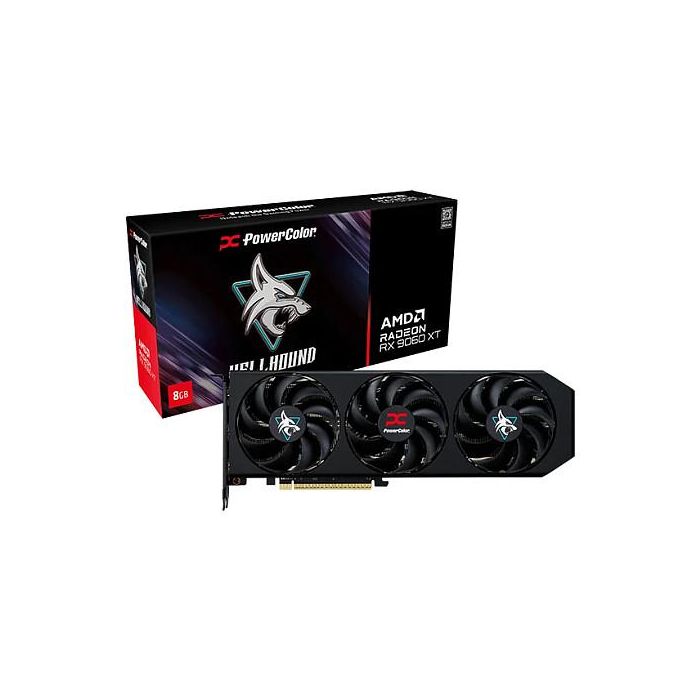 PowerColor RX 9060 XT 8GB GDDR6 Radeon Hellhound OC 3 Fan Tarjeta Gráfica 0 PowerColor RX 9060 XT 8GB GDDR6 Radeon Hellhound OC 3 Fan Tarjeta Gráfica 0