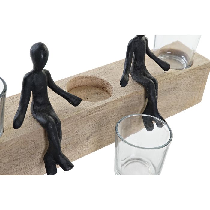 Portavela Moderno DKD Home Decor Marron Negro 9 x 14 x 43 cm 2 Portavela Moderno DKD Home Decor Marron Negro 9 x 14 x 43 cm 2