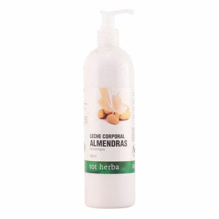 Tot Herba Leche Corporal Almendras Hidratante con Aceite de Almendras Dulces para Piel Sensible y Delicada. Uso Bebés y Desmaquillante. 500 ml.