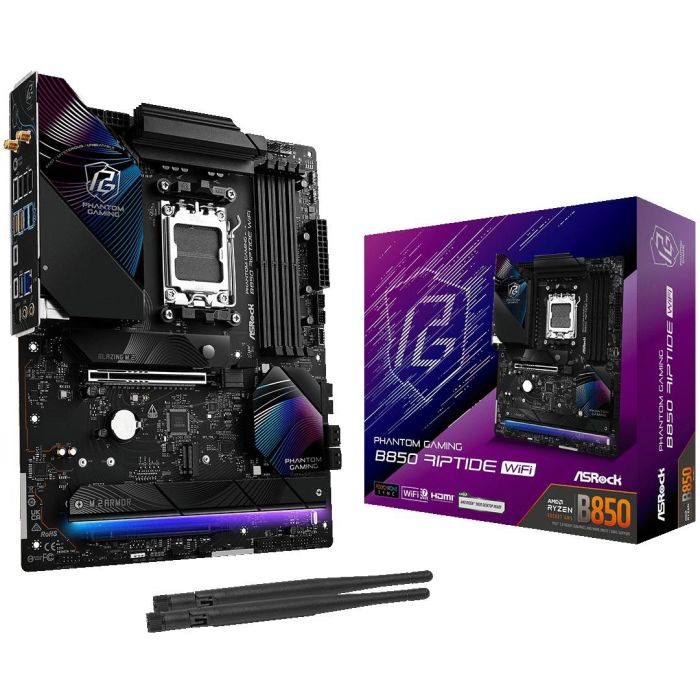 ASRock B850 Riptide WiFi Placa Base AMD AM5 Ryzen 7000/8000/9000 Series DDR5 Wi-Fi 7 0 ASRock B850 Riptide WiFi Placa Base AMD AM5 Ryzen 7000/8000/9000 Series DDR5 Wi-Fi 7 0
