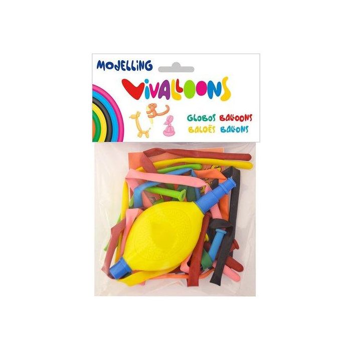 Blanca: Globo de látex biodegradable para modelar, alargado, con inflador, bolsa de 10 unidades, varios colores