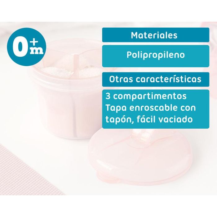 KioKids Dosificador de Leche en Polvo Giratorio Rosa 300 mL, 3 Compartimentos Semitransparentes, Bebé +0 Meses Soft Nordic 5 KioKids Dosificador de Leche en Polvo Giratorio Rosa 300 mL, 3 Compartimentos Semitransparentes, Bebé +0 Meses Soft Nordic 5