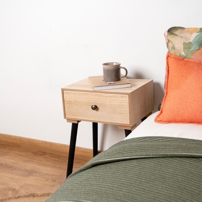 Vinthera Mesilla Moa MDF Natural Patas Pino 35x26x50 cm Color Madera 3 Vinthera Mesilla Moa MDF Natural Patas Pino 35x26x50 cm Color Madera 3