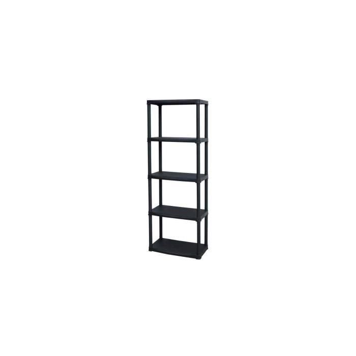 TOOD Estante de resina 5 estantes - Altura 176 cm Ancho 60 cm - Negro 1 TOOD Estante de resina 5 estantes - Altura 176 cm Ancho 60 cm - Negro 1