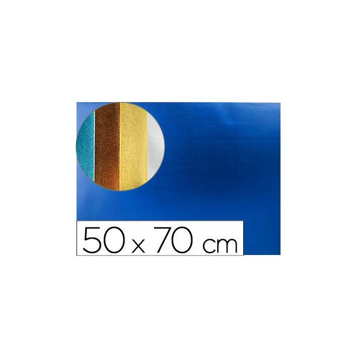 Goma Eva Liderpapel 50x70 cm Espesor 2 mm Metalizada Azul 10 unidades