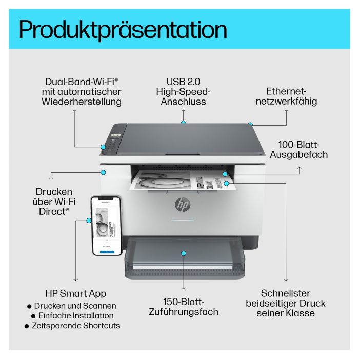 HP LaserJet M234dw Impresora Láser Blanco y Negro 3en1 A4 con LAN y WLAN 8