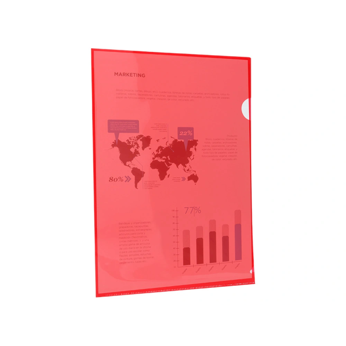 Liderpapel Carpeta Dossier Uñero 44000 Polipropileno DIN A4 Rojo hasta 20 hojas 3