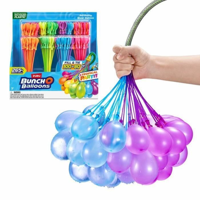 Zuru Bunch O Balloons ZUR4894680025110 - Pack 265 Globos de Agua Fiesta Tropical con Cierre Automático, Listos en 60 segundos 0 Zuru Bunch O Balloons ZUR4894680025110 - Pack 265 Globos de Agua Fiesta Tropical con Cierre Automático, Listos en 60 segundos 0