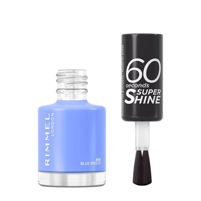 Rimmel London 60 Seconds Super Shine - Esmalte de Uñas de Secado Rápido, #856 Blue Breeze, 8 ml