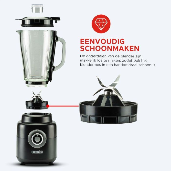Batidora de Vaso Bourgini 213002 1400 W 1,75 L 2