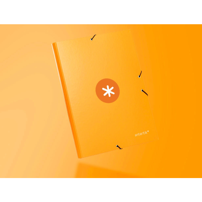 Antartik Carpeta con Gomas Tres Solapas Cartón Forrado A4 Color Mostaza 215x315 mm 9