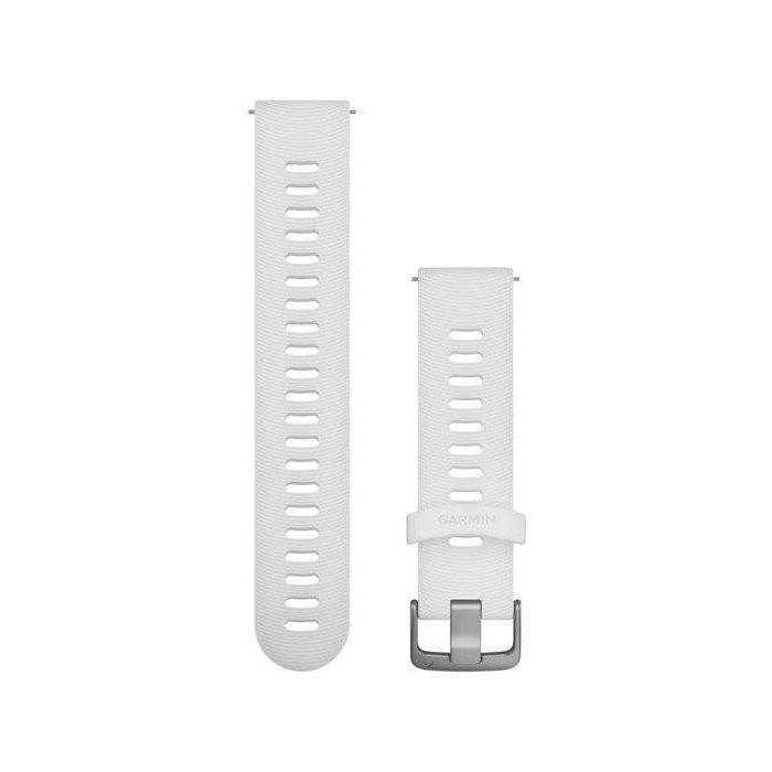 Garmin Correa de repuesto Quick Release 20mm de silicona blanca con hebilla de acero inoxidable para Smartwatch