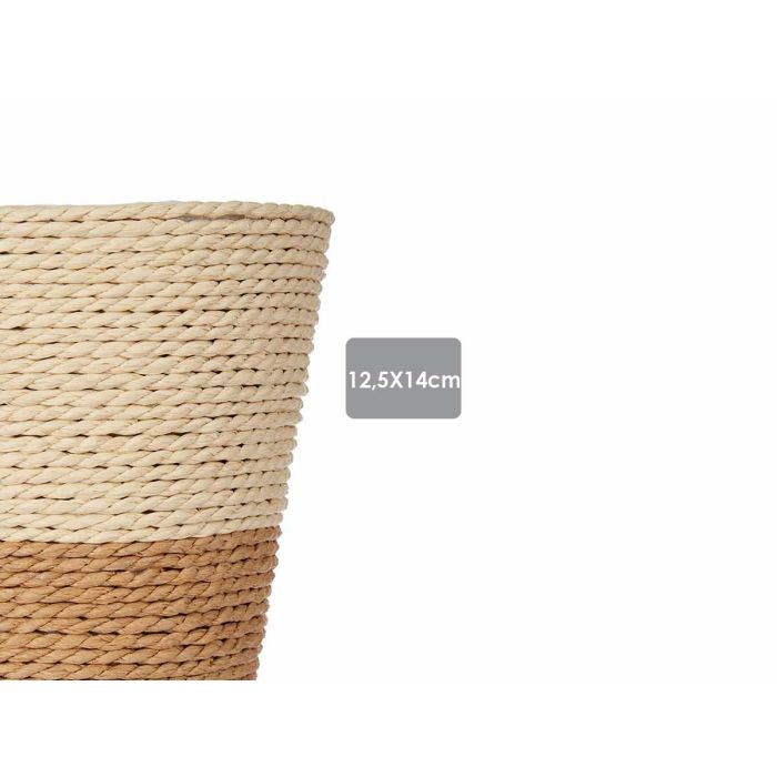 Ibergarden Macetero Cuerda 14x13x14 cm Marron Natural Plastico (Set de 24) 2
