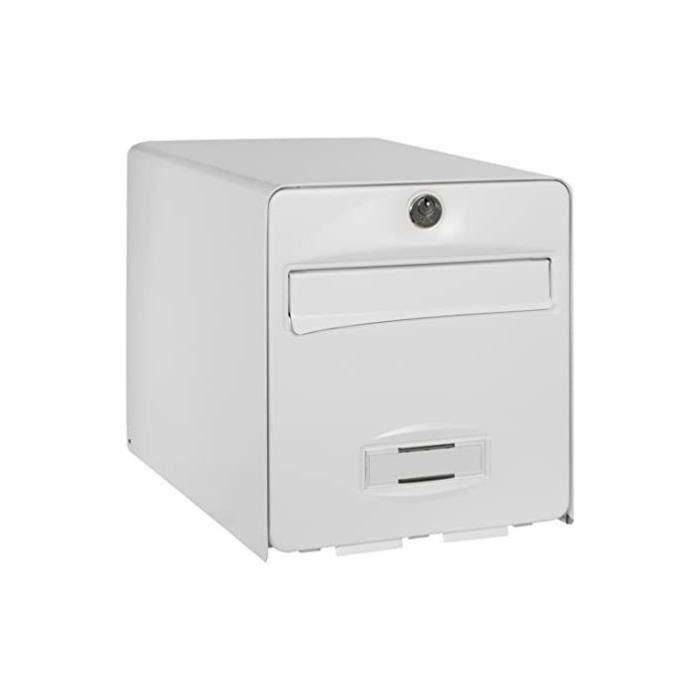 BURG WACHTER Buzón Balthazar de acero galvanizado prelacado, 1 puerta, Blanco. Protección anticorrosión, antirrobo (22kg) y pintura resistente. 3