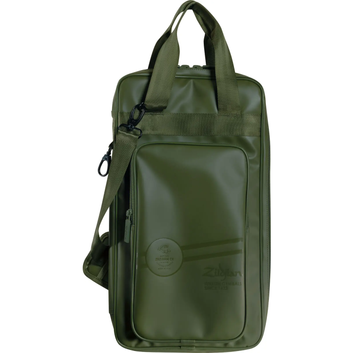 Zildjian Funda Baquetas Collection Gigging Verde - Capacidad 10 Pares, Compartimentos Múltiples, Correa Acolchada, Resistente al Agua 1