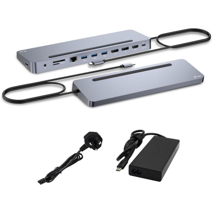 i-tec USB-C ERGO DOCK + CHARGER Estación de Carga y Conexión Doble 4K con Power Delivery 100W, Plata