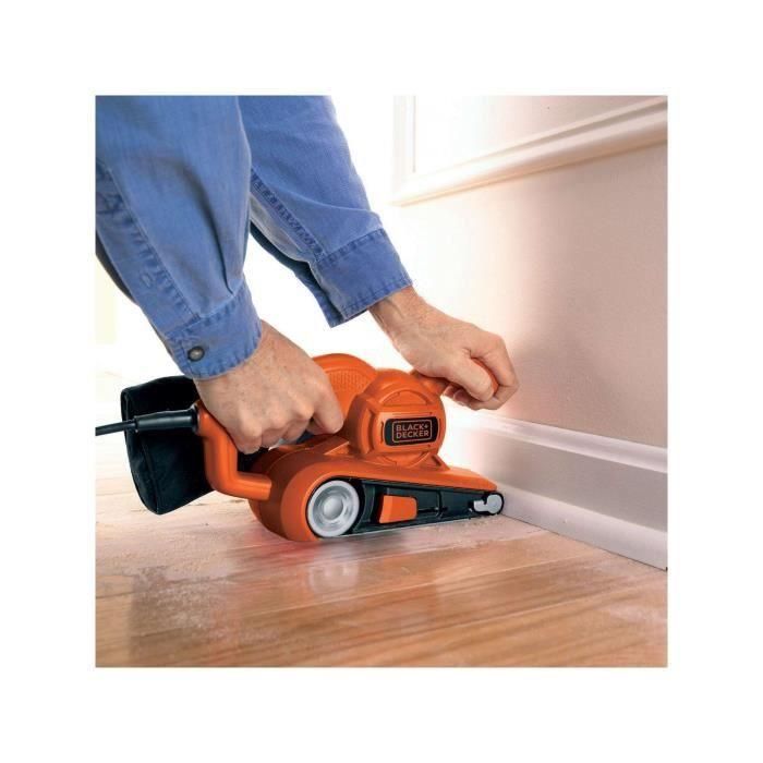 Black + Decker Lijadora de banda 720W 75x457mm. Rodillo pequeño para bordes, sup. lijado 75x150mm, centrado auto., bolsa de polvo. 1 Black + Decker Lijadora de banda 720W 75x457mm. Rodillo pequeño para bordes, sup. lijado 75x150mm, centrado auto., bolsa de polvo. 1