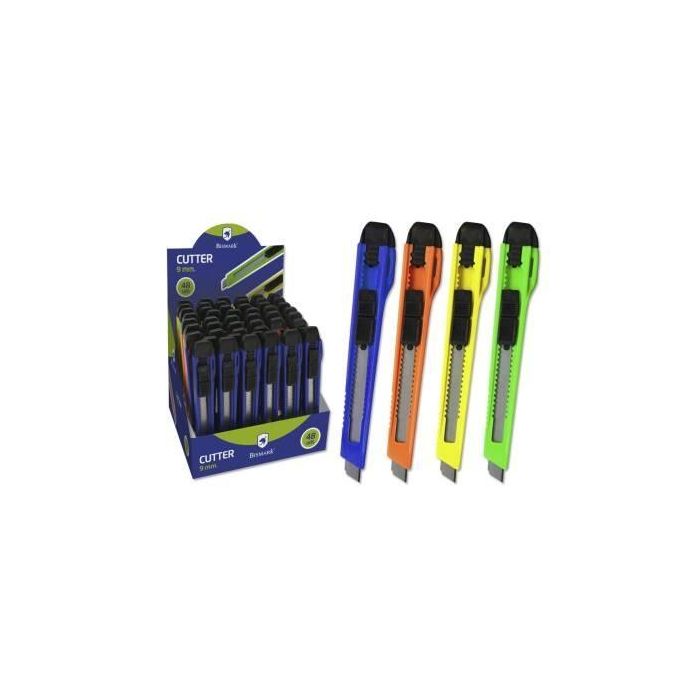 Bismark Cutter Estrecho - Cuchilla Fracturable De 9 mm - Sistema Bloqueo Cuchilla Intercambiable Colores Surtidos