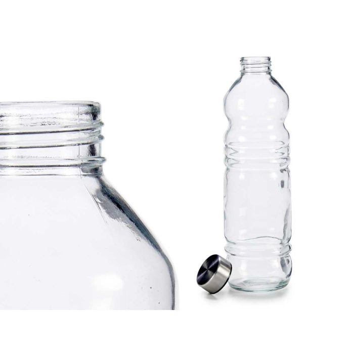 Botella de Cristal Vivalto 1100 ml - 8x31x8 cm, Transparente y Plata (18 Unidades) 3 Botella de Cristal Vivalto 1100 ml - 8x31x8 cm, Transparente y Plata (18 Unidades) 3