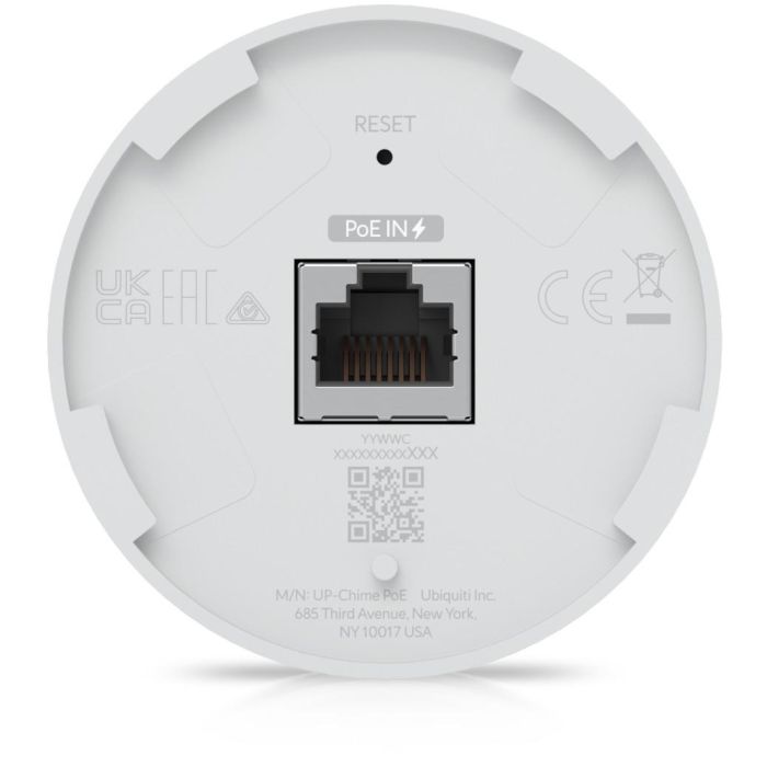 Ubiquiti PoE Dispositivo de Notificación UniFi con Altavoz y Timbre 80dB - 10/100 MbE, In-wall/On-wall 3W 2
