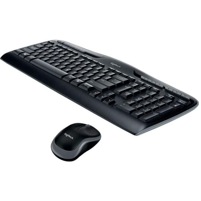 Logitech MK330 Combo Inalámbrico Teclado y Ratón, Teclas Multimedia Silenciosas, Batería 24/12 meses, Diseño DE 1