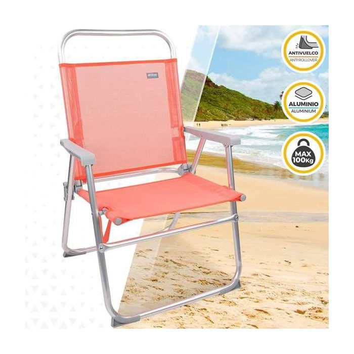Silla pleg alu fija 48x50x88 cm c/asa-textileno-flamingo 1 Silla pleg alu fija 48x50x88 cm c/asa-textileno-flamingo 1