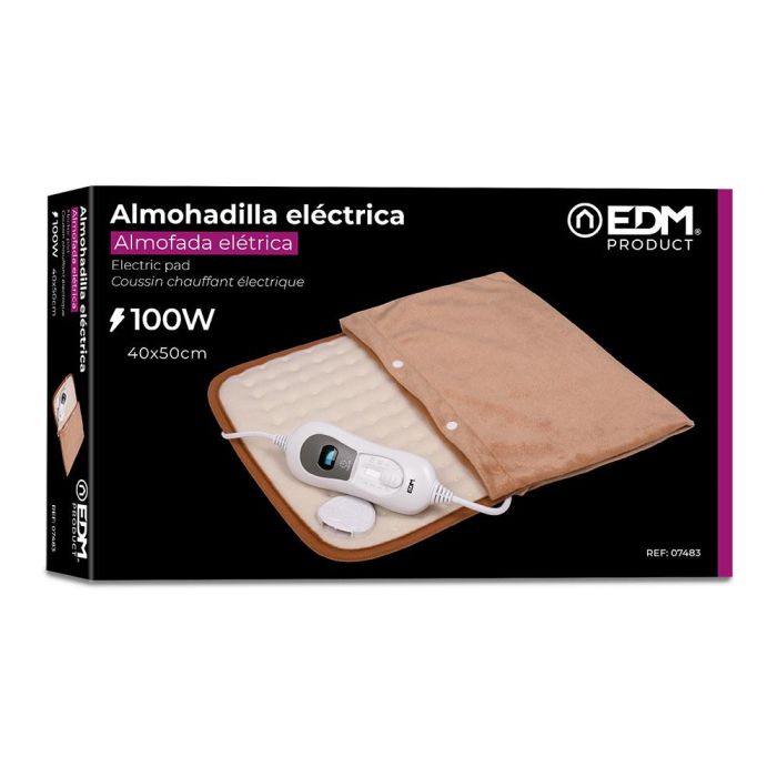 Almohadilla electrica reversible - 100w - con funda - 40x50cm - edm 1